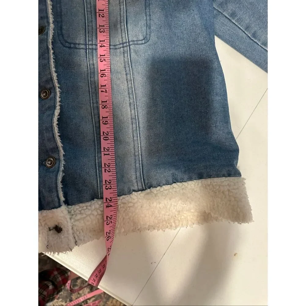 Urban Republic Men's Blue White Long Sleeve Sherpa Denim Jean Jacket Size XL - Picture 5 of 7